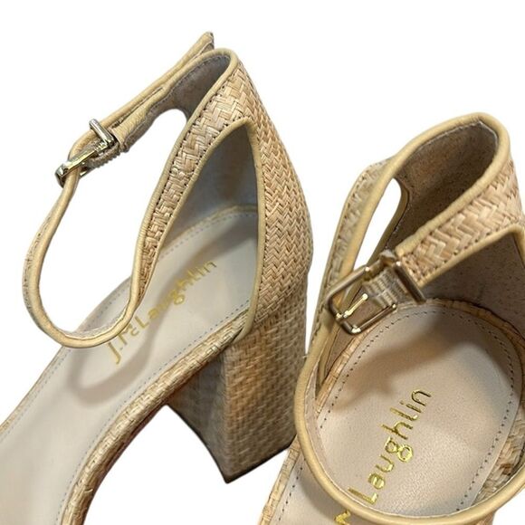 J. McLaughlin “Esme” tan Raffia Heeled Sandals - Picture 3 of 7
